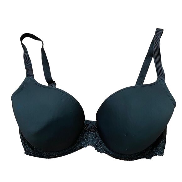 Wacoal Size 32DDD T-Shirt Bra Underwire Lined Cups Black Comfort Basic - Picture 1 of 5